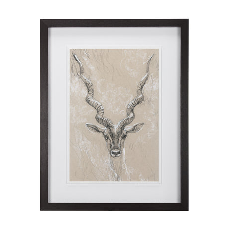 Sketch of Animal III (Antelope) Mercana Studio Hand Embellished Framed Art Print Matted under Glass from Mercana - Luna Furniture