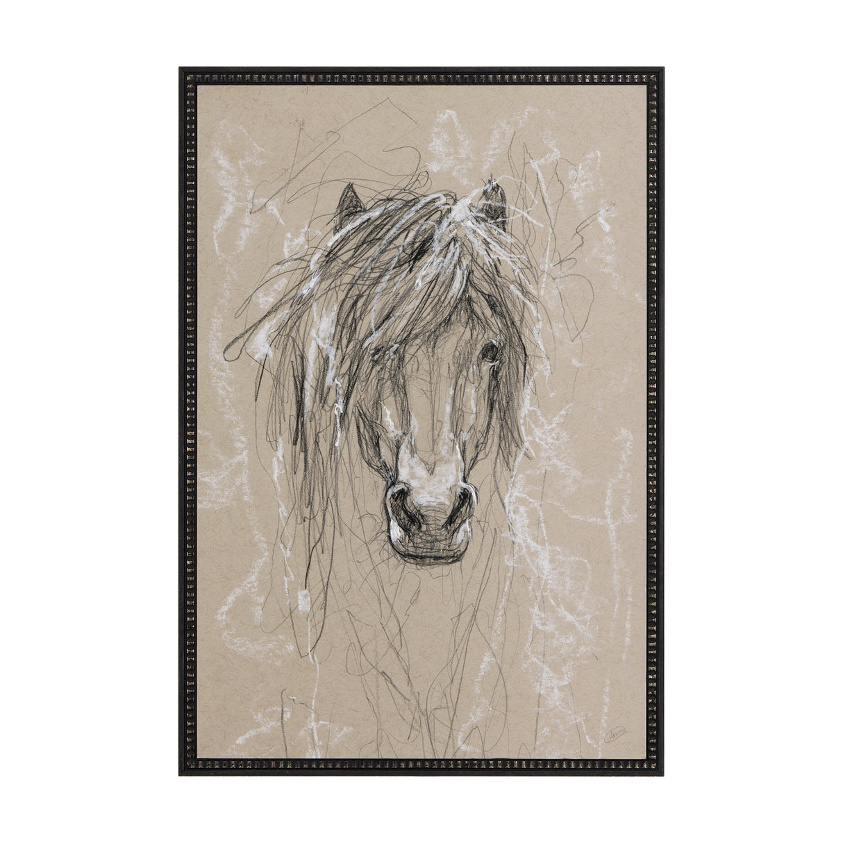 Sketch of Animal VI (Pony) by Mercana Studio Hand Embellished Framed Art Print Matted under Glass from Mercana - Luna Furniture