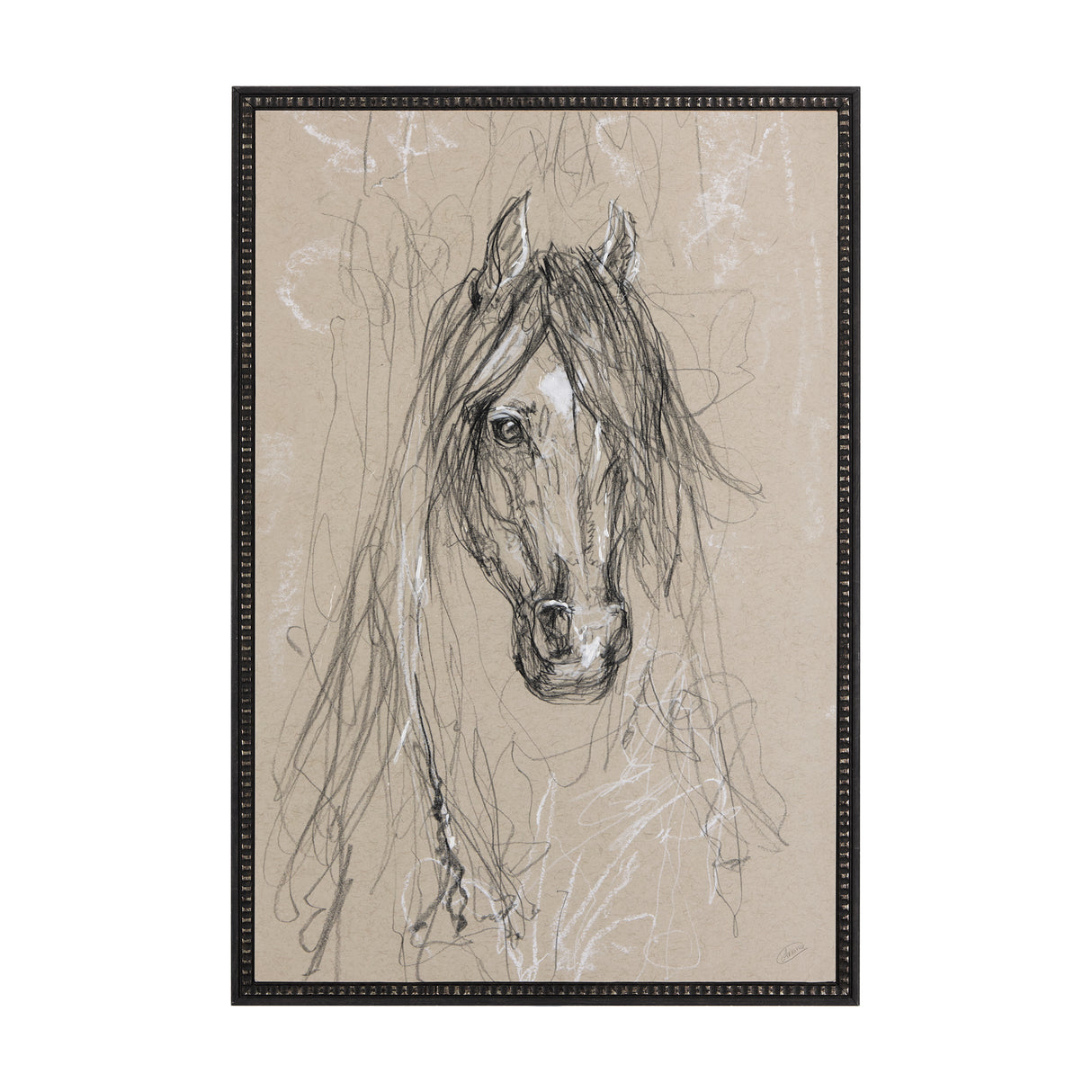 Sketch of Animal VII (Horse) by Mercana Studio a Hand Embellished Textured Framed Art Print from Mercana - Luna Furniture