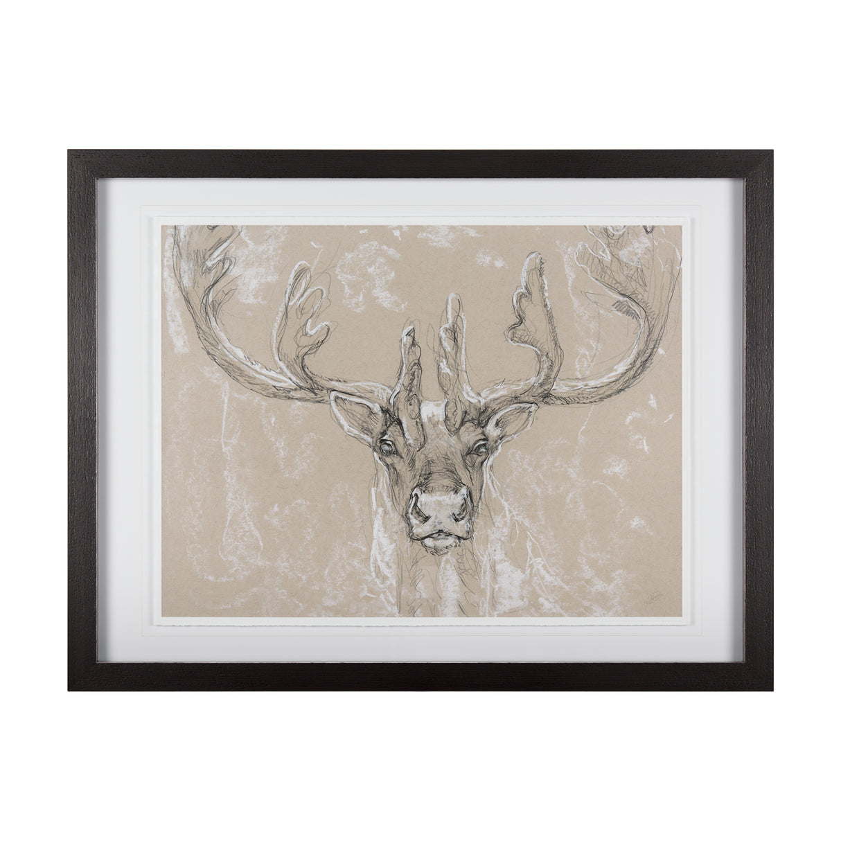 Sketch of animal II (Caribou) by Mercana Studio Hand Embellished Framed Art Print Matted under Glass from Mercana - Luna Furniture
