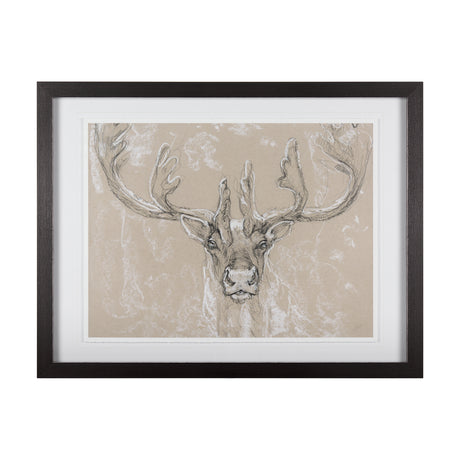 Sketch of animal II (Caribou) by Mercana Studio Hand Embellished Framed Art Print Matted under Glass from Mercana - Luna Furniture