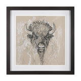 Sketch of Animal IX (Bison) by Mercana Studio Hand Embellished Framed Art Print Matted under Glass from Mercana - Luna Furniture