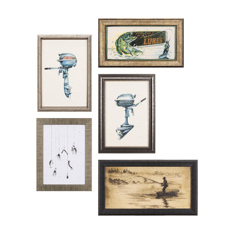 Fishing Lure by Mercana Studio a Hand Embellished Textured Framed Art Print from Mercana - Luna Furniture