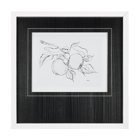 Fruit Sketch Apple by Mercana Studio a Hand Embellished Textured Framed Art Print Matted under Glass from Mercana - Luna Furniture