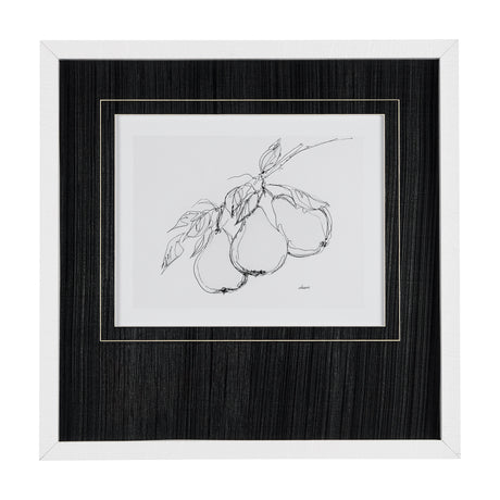 Fruit Sketch Pear by Mercana Studio a Hand Embellished Textured Framed Art Print Matted under Glass from Mercana - Luna Furniture
