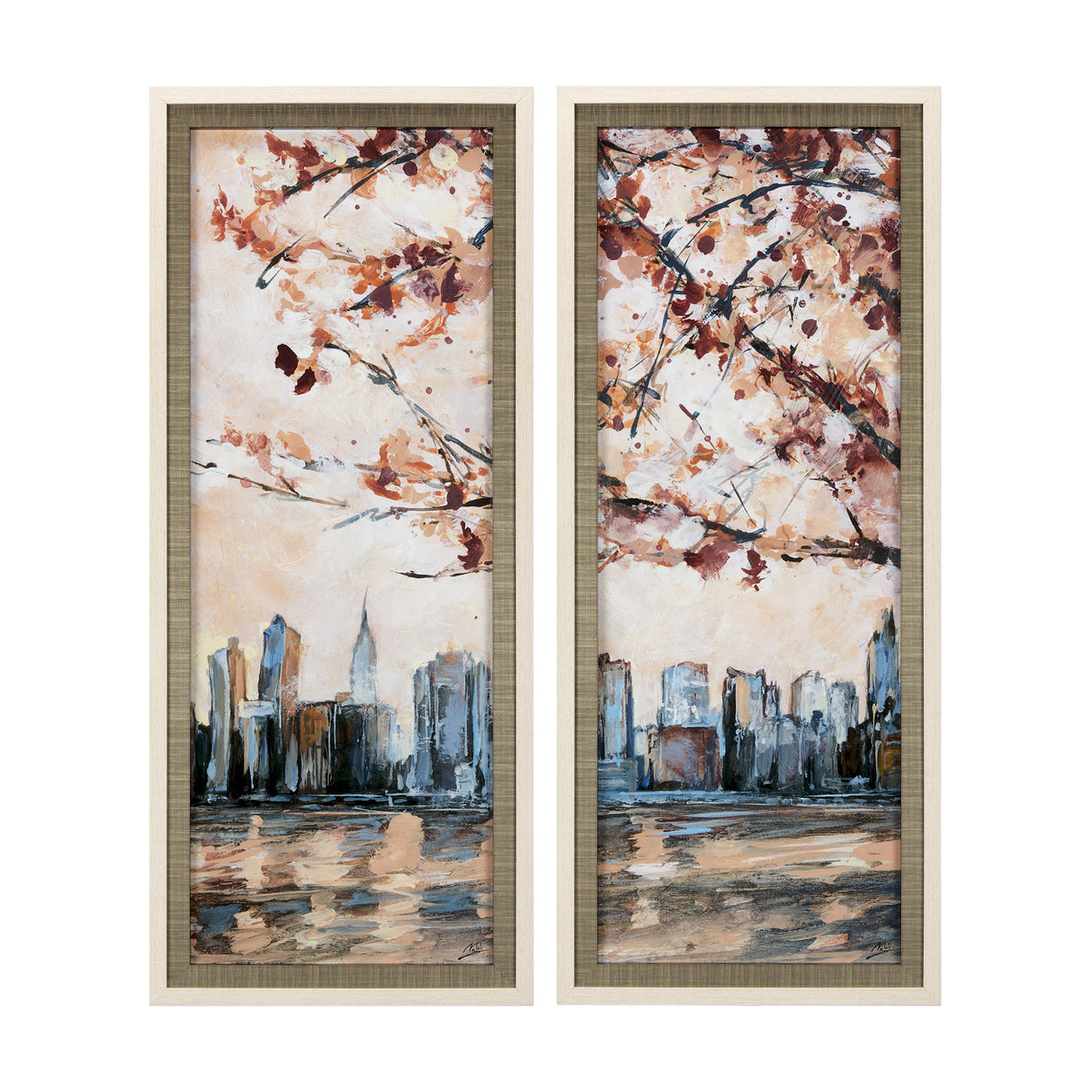 City Sunset by Mercana Studio a Hand Embellished Textured Framed Art Print Matted under Glass from Mercana - Luna Furniture