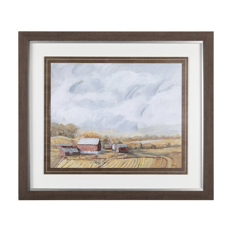 Farmland View I by Mercana Studio a Hand Embellished Textured Framed Art Print from Mercana - Luna Furniture