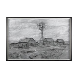 Farm view sketch I by Mercana Studio a Hand Embellished Textured Framed Art Print Matted under Glass from Mercana - Luna Furniture