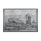 Farm view sketch II by Mercana Studio Hand Embellished Textured Framed Art Print Matted under Glass from Mercana - Luna Furniture