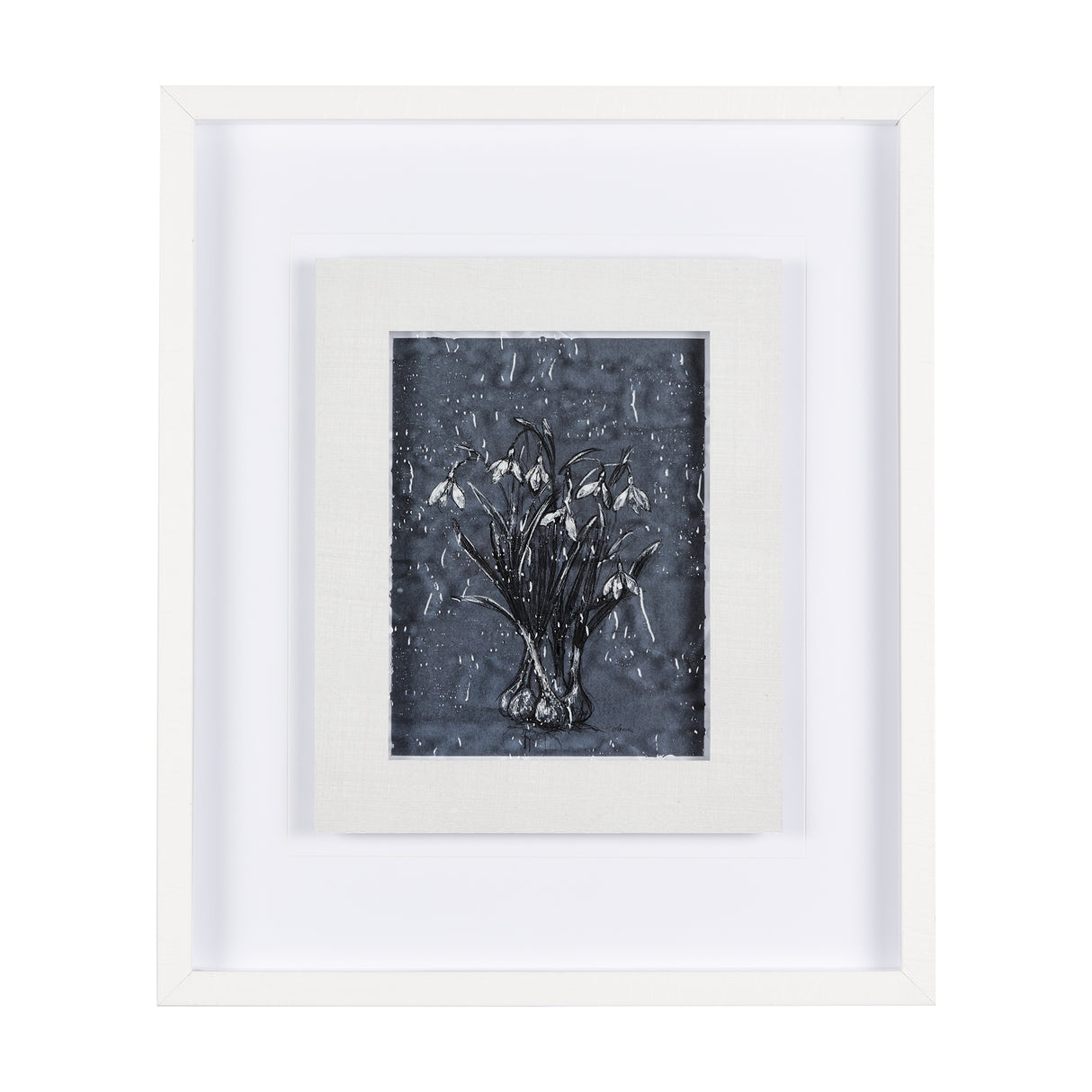 Botanical sketchesVI (Blue) by Mercana Studio Hand Embellished Framed Art Print Matted under Glass from Mercana - Luna Furniture