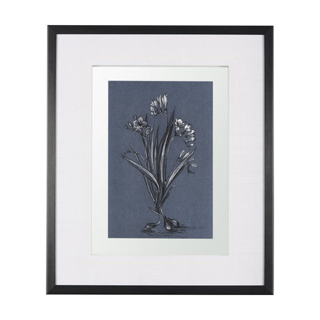 Botanical sketches III (Blue) by Mercana Studio Hand Embellished Framed Art Print Matted under Glass from Mercana - Luna Furniture