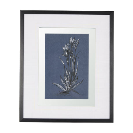 Botanical sketches IV (Blue) by Mercana Studio Hand Embellished Framed Art Print Matted under Glass from Mercana - Luna Furniture