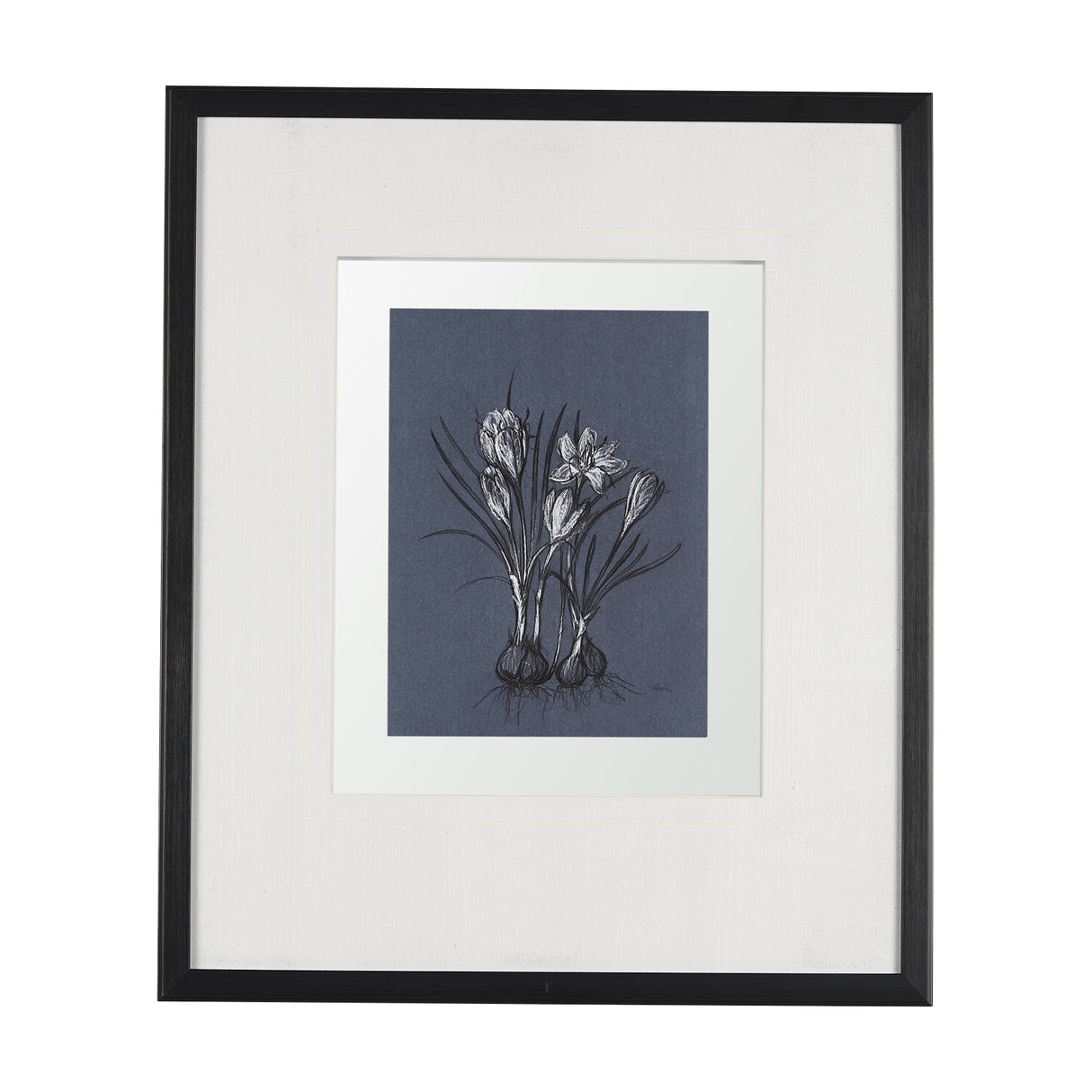 Botanical sketches V (Blue) by Mercana Studio Hand Embellished Framed Art Print Matted under Glass from Mercana - Luna Furniture
