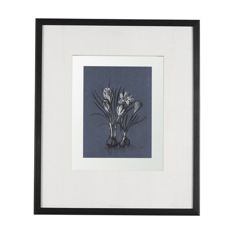Botanical sketches V (Blue) by Mercana Studio Hand Embellished Framed Art Print Matted under Glass from Mercana - Luna Furniture