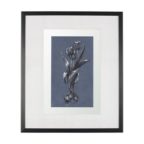 Botanical sketches I (Blue) by Mercana Studio Hand Embellished Framed Art Print Matted under Glass from Mercana - Luna Furniture