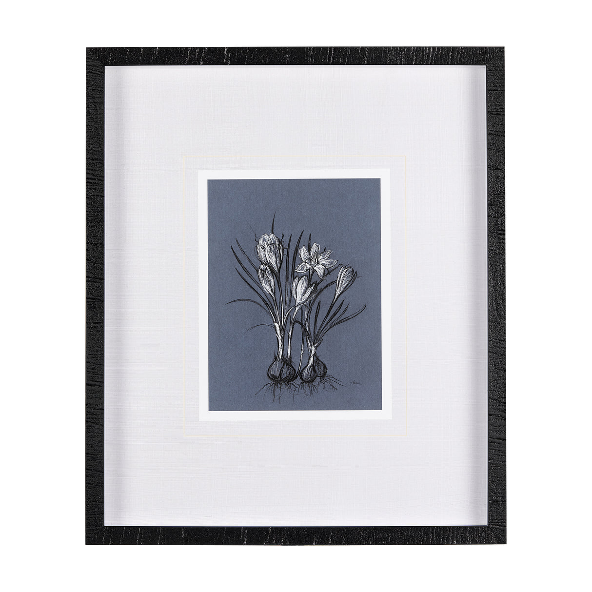 Botanical sketches V (Blue) by Mercana Studio Hand Embellished Framed Art Print Matted under Glass from Mercana - Luna Furniture