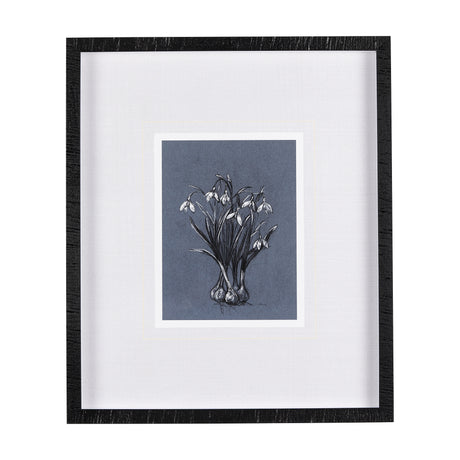Botanical sketchesVI (Blue) by Mercana Studio Hand Embellished Framed Art Print Matted under Glass from Mercana - Luna Furniture