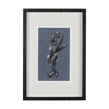 Botanical sketches I (Blue) by Mercana Studio Hand Embellished Framed Art Print Matted under Glass from Mercana - Luna Furniture