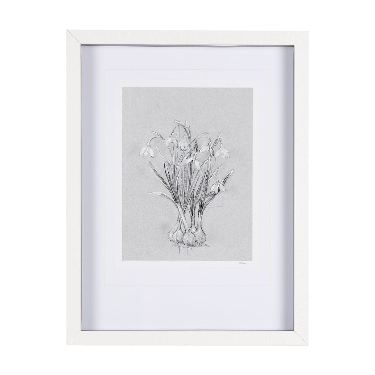 Botanical sketches VI (Grey) by Mercana Studio Hand Embellished Framed Art Print Matted under Glass from Mercana - Luna Furniture