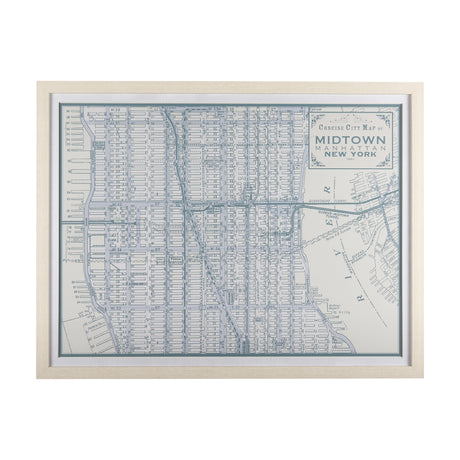 Manhattan Map I by Mercana Studio a Hand Embellished Textured Framed Art Print Matted under Glass from Mercana - Luna Furniture
