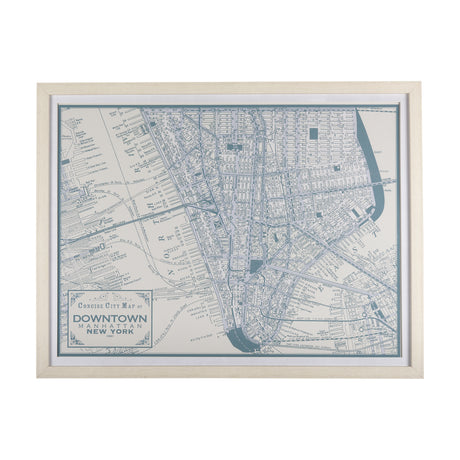 Manhattan Map II by Mercana Studio a Hand Embellished Textured Framed Art Print Matted under Glass from Mercana - Luna Furniture