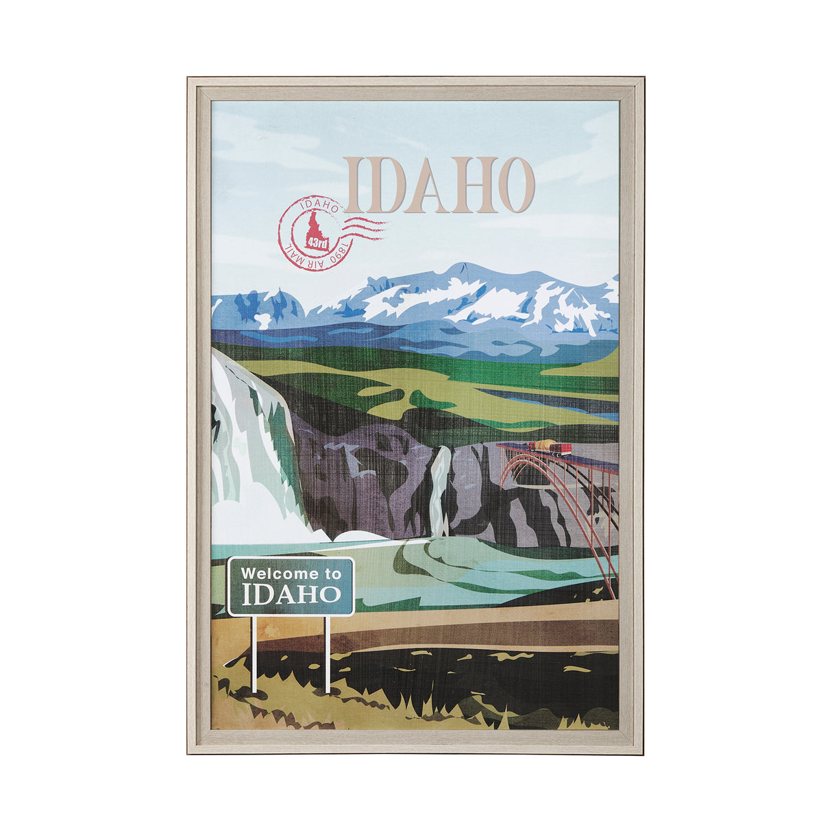 Idaho Go USA (XL) by Mercana Studio a Hand Embelished Decograph Framed Art Print under Glass from Mercana - Luna Furniture