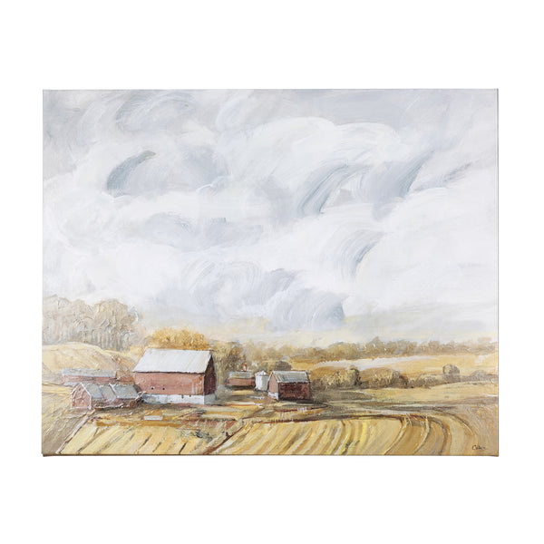 Farmland view  I by Mercana Studio a Hand Embellished Textured Canvas