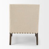 Kensington Cream Linen Fabric and Wood Accent Chair from Mercana - Luna Furniture