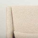 Kensington Cream Linen Fabric and Wood Accent Chair from Mercana - Luna Furniture