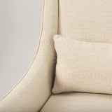 Kensington Cream Linen Fabric and Wood Accent Chair from Mercana - Luna Furniture