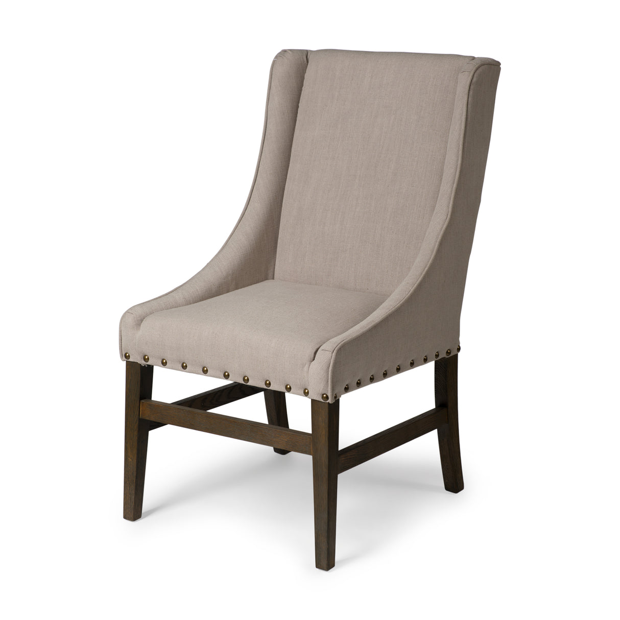 Kensington I Beige Fabric and Solid Wood Dining Chair from Mercana - Luna Furniture