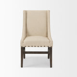 Kensington I Cream Fabric and Solid Wood Dining Chair from Mercana - Luna Furniture