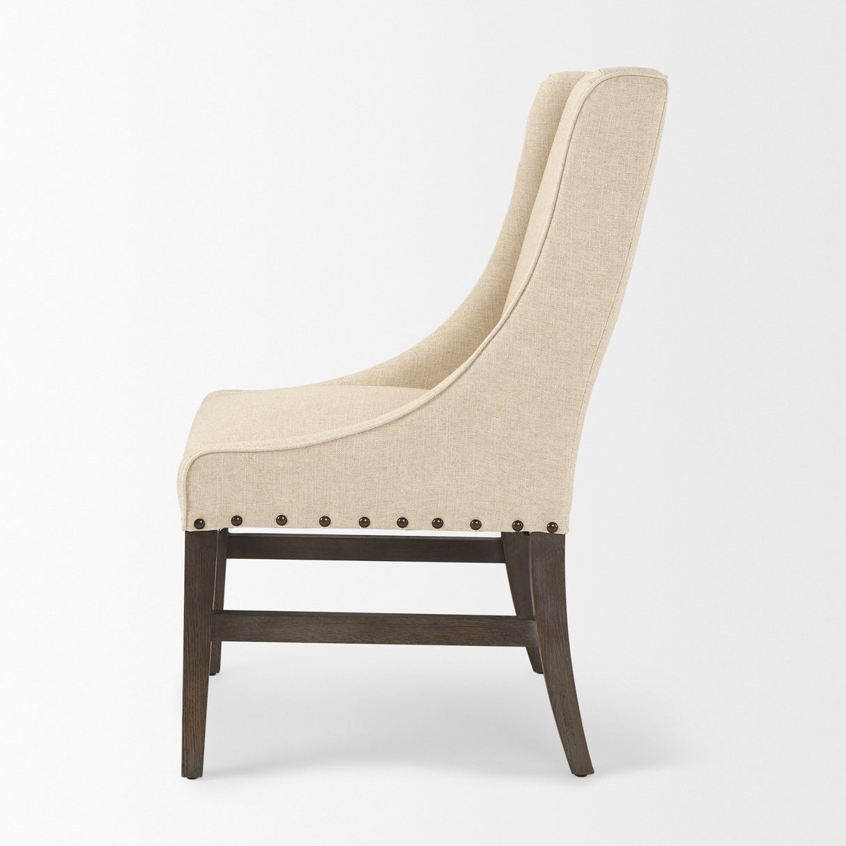 Kensington I Cream Fabric and Solid Wood Dining Chair from Mercana - Luna Furniture