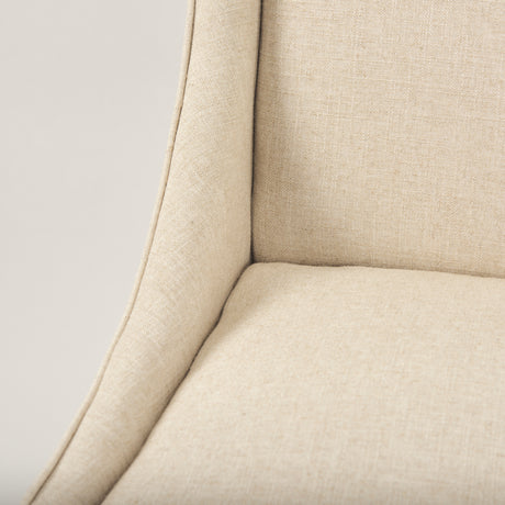 Kensington I Cream Fabric and Solid Wood Dining Chair from Mercana - Luna Furniture