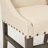 Kensington I Cream Fabric and Solid Wood Dining Chair from Mercana - Luna Furniture