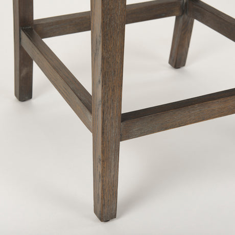 Kensington Cream Fabric Seat Brown Wood Frame Counter Stool from Mercana - Luna Furniture