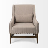 Kensington Beige Linen Fabric and Wood Accent Chair from Mercana - Luna Furniture