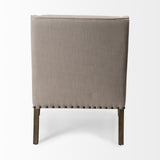 Kensington Beige Linen Fabric and Wood Accent Chair from Mercana - Luna Furniture