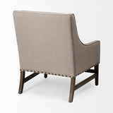 Kensington Beige Linen Fabric and Wood Accent Chair from Mercana - Luna Furniture