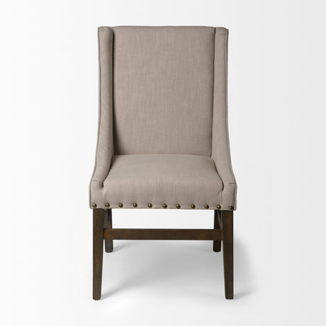 Kensington I Beige Fabric and Solid Wood Dining Chair from Mercana - Luna Furniture