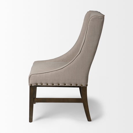 Kensington I Beige Fabric and Solid Wood Dining Chair from Mercana - Luna Furniture