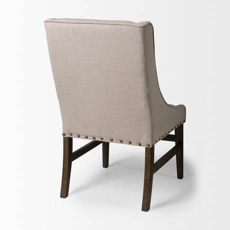 Kensington I Beige Fabric and Solid Wood Dining Chair from Mercana - Luna Furniture