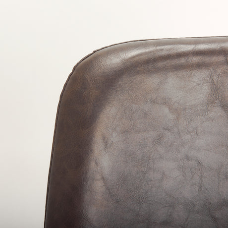 Sawyer I Dark Brown Faux-Leather Seat Black Iron Frame Dining Chair, Set of 2 from Mercana - Luna Furniture