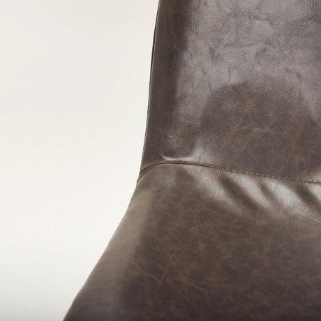 Sawyer I Dark Brown Faux-Leather Seat Black Iron Frame Dining Chair, Set of 2 from Mercana - Luna Furniture