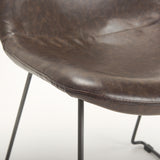 Sawyer I Dark Brown Faux-Leather Seat Black Iron Frame Dining Chair, Set of 2 from Mercana - Luna Furniture