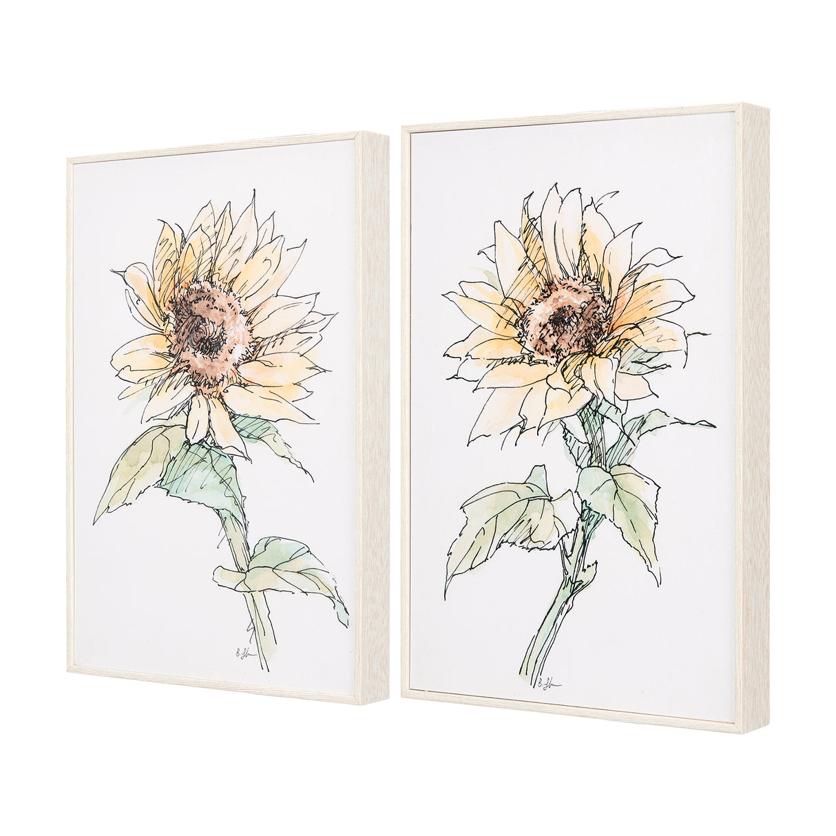 Sunflower I by Mercana Studio a Hand Embellished Textured Framed Art Print from Mercana - Luna Furniture
