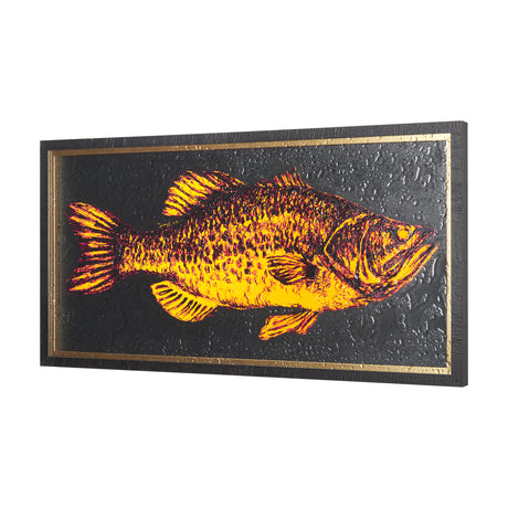 Largemouth Bass Orange by Mercana Studio a Hand Embellished Textured Framed Art Print from Mercana - Luna Furniture