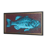 Largemouth Bass Turquoise by Mercana Studio a Hand Embellished Textured Framed Art Print from Mercana - Luna Furniture