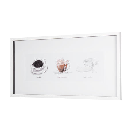 Coffee Cat by Mercana Studio a Framed Art Print Matted under Glass from Mercana - Luna Furniture