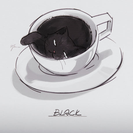 Coffee Cat by Mercana Studio a Framed Art Print Matted under Glass from Mercana - Luna Furniture